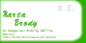 marta brody business card